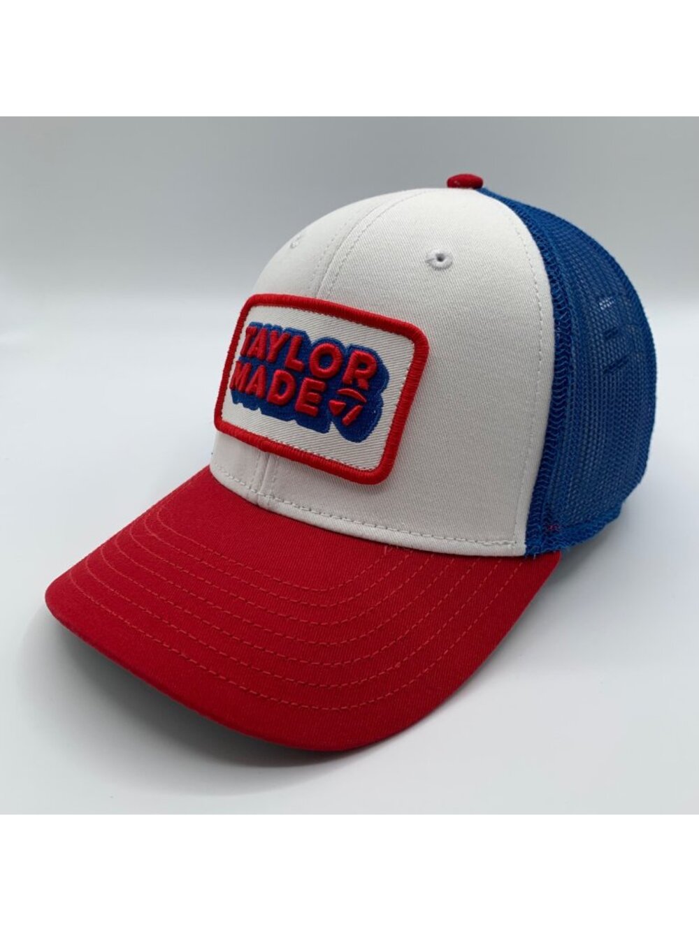 Taylormade Golf Mens Red White Blue Snapback Trucker Hat
